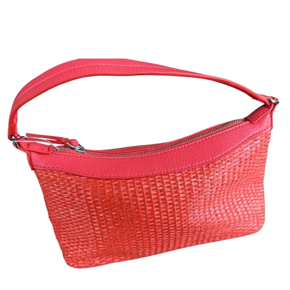Vera Bradley Mini Slouchy Crossbody Bag Cayenne Red Woven Faux‎ Leather
